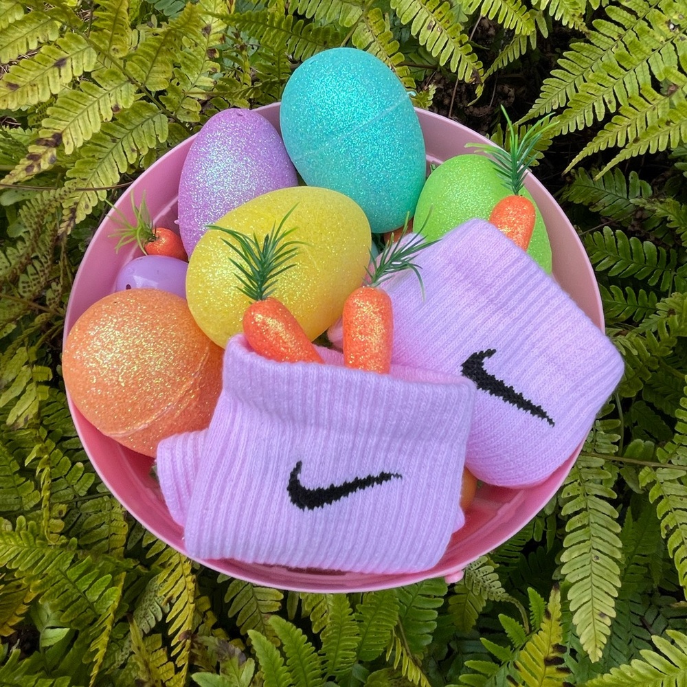 UNISEX Custom dyed light pink Nike socks